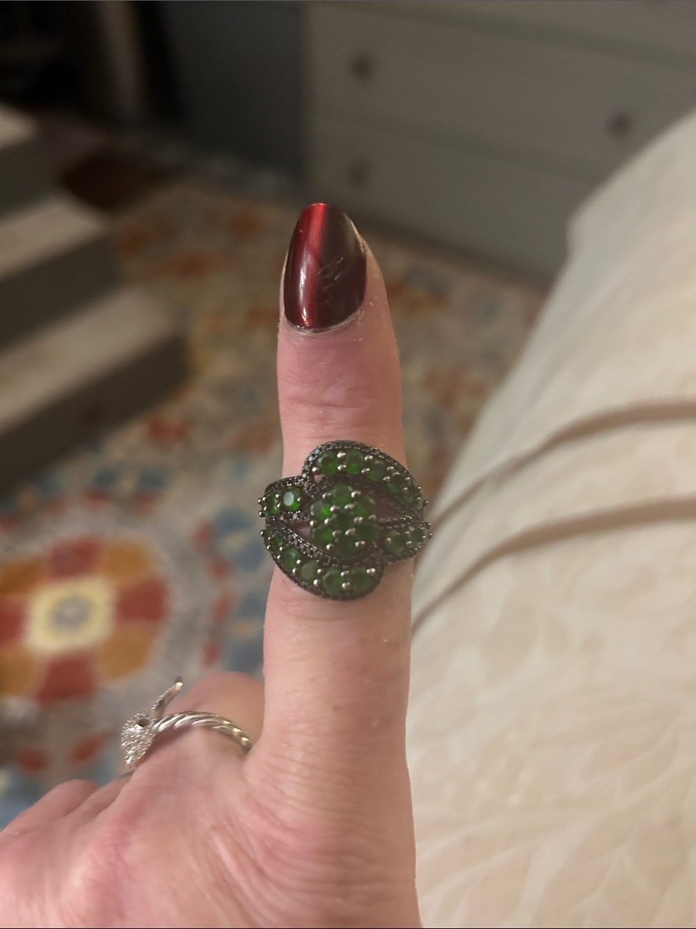 BBJ Sterling Silver Chrome Diopside Ring